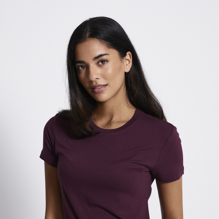 Soft feel tee "Liv" Plum